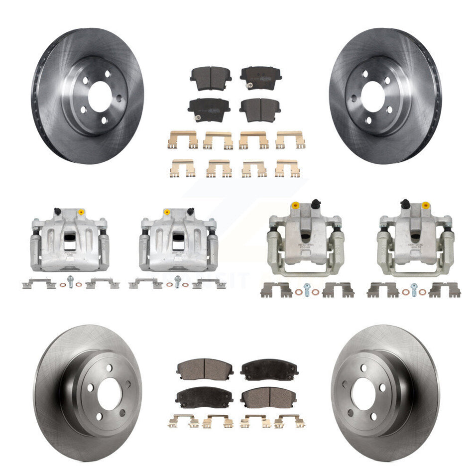 Front Rear Disc Brake Caliper Rotors Semi-Metallic Pad Kit (10Pc) For Chrysler 300 Dodge KC8-101182P