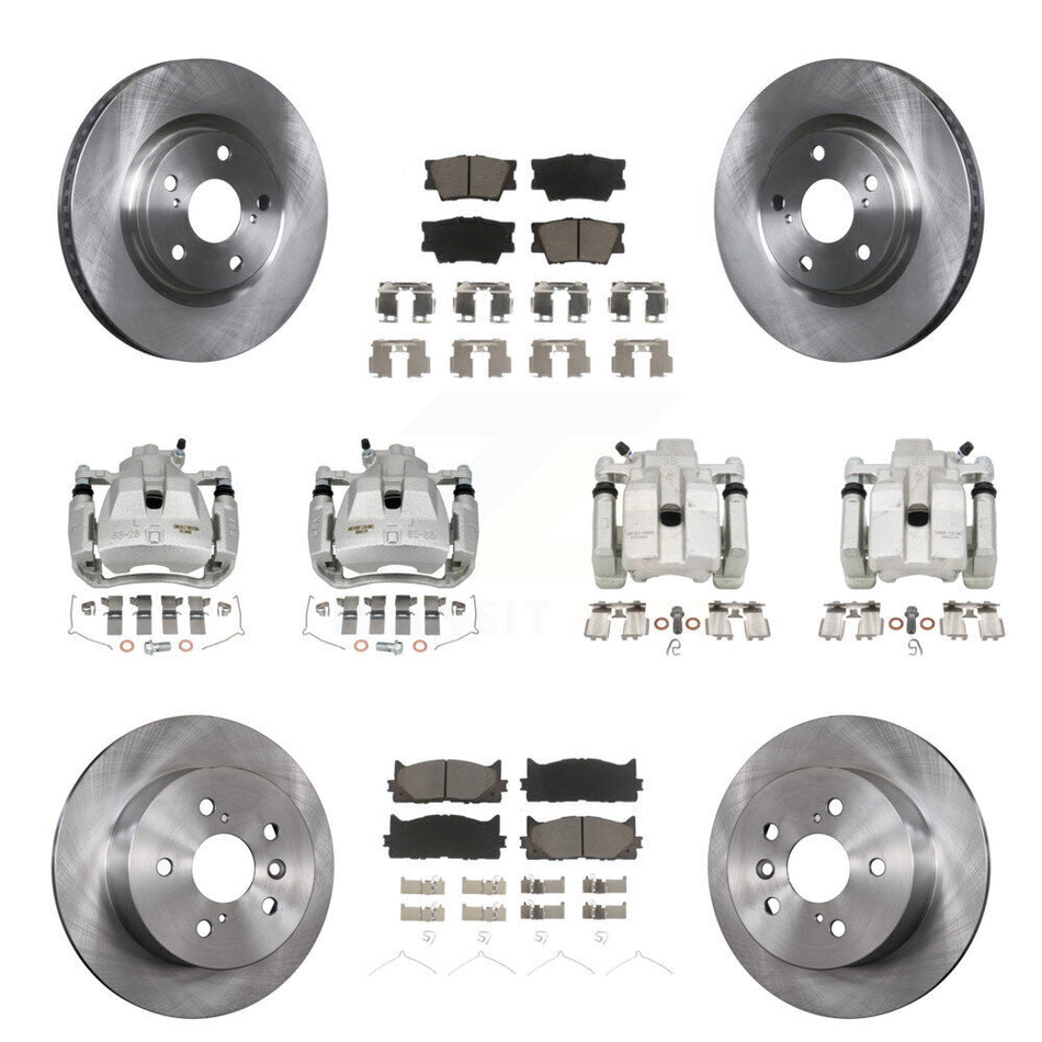 Front Rear Disc Brake Caliper Rotors Ceramic Pad Kit (10Pc) For Toyota Camry Lexus ES350 KC8-101183C