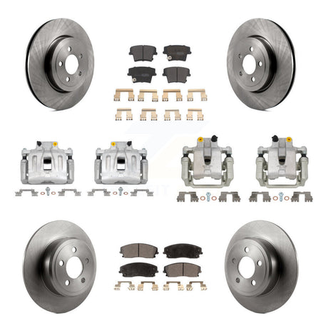 Front Rear Disc Brake Caliper Rotors And Semi-Metallic Pads Kit (10Pc) For Dodge Charger KC8-101183P