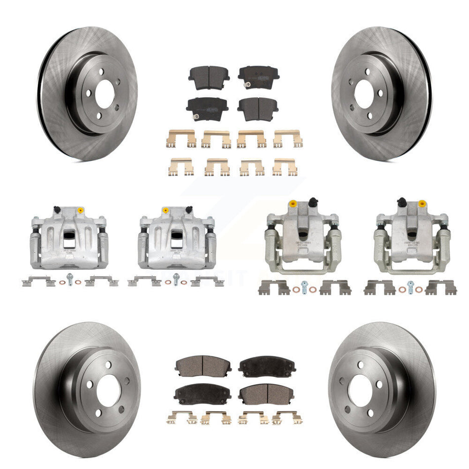 Front Rear Disc Brake Caliper Rotors And Semi-Metallic Pads Kit (10Pc) For Dodge Charger KC8-101183P