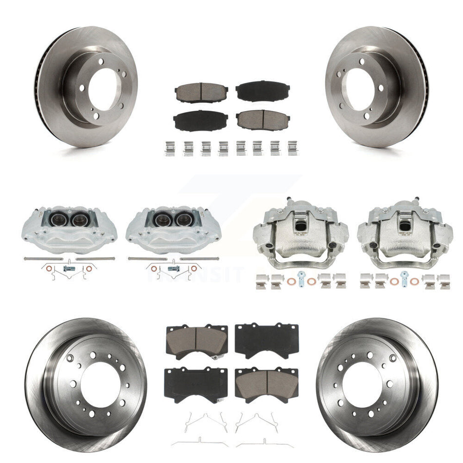 Front Rear Disc Brake Caliper Rotors And Ceramic Pads Kit (10Pc) For Lexus LX570 Toyota Land Cruiser KC8-101184C