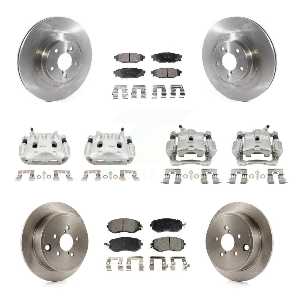 Front Rear Brake Caliper Rotors Semi-Metallic Pad Kit (10Pc) For Subaru Impreza Forester KC8-101186P