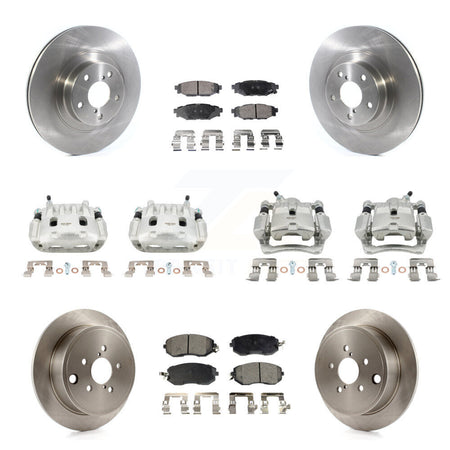 Front Rear Brake Caliper Rotors Semi-Metallic Pad Kit (10Pc) For Subaru Impreza Forester KC8-101186P