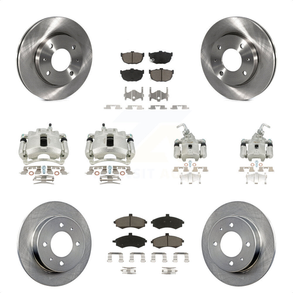 Front Rear Disc Brake Caliper Rotors And Ceramic Pads Kit (10Pc) For Hyundai Elantra rear brakes KC8-101187C by Transit Auto