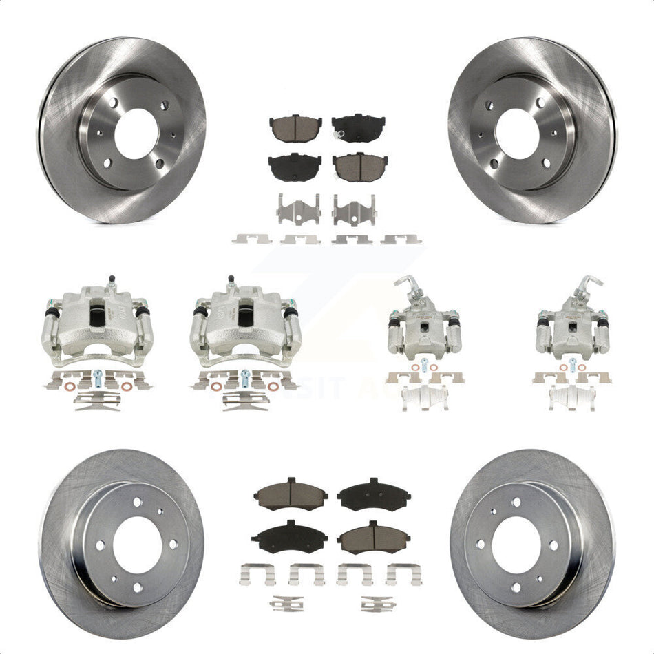 Front Rear Disc Brake Caliper Rotors And Ceramic Pads Kit (10Pc) For Hyundai Elantra rear brakes KC8-101187C by Transit Auto