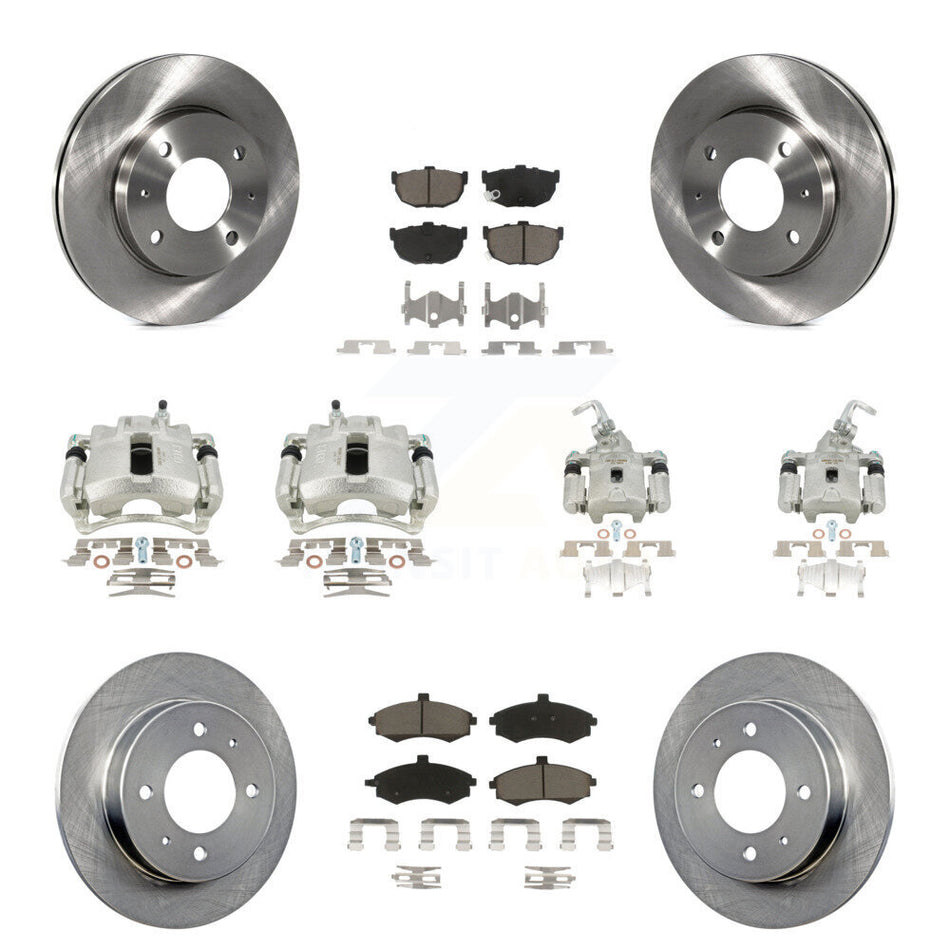 Front Rear Disc Brake Caliper Rotors And Ceramic Pads Kit (10Pc) For Hyundai Elantra rear brakes KC8-101187C