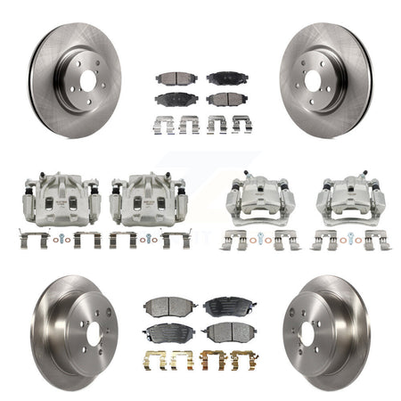 Front Rear Disc Brake Caliper Rotors And Semi-Metallic Pads Kit (10Pc) For Subaru WRX KC8-101187P