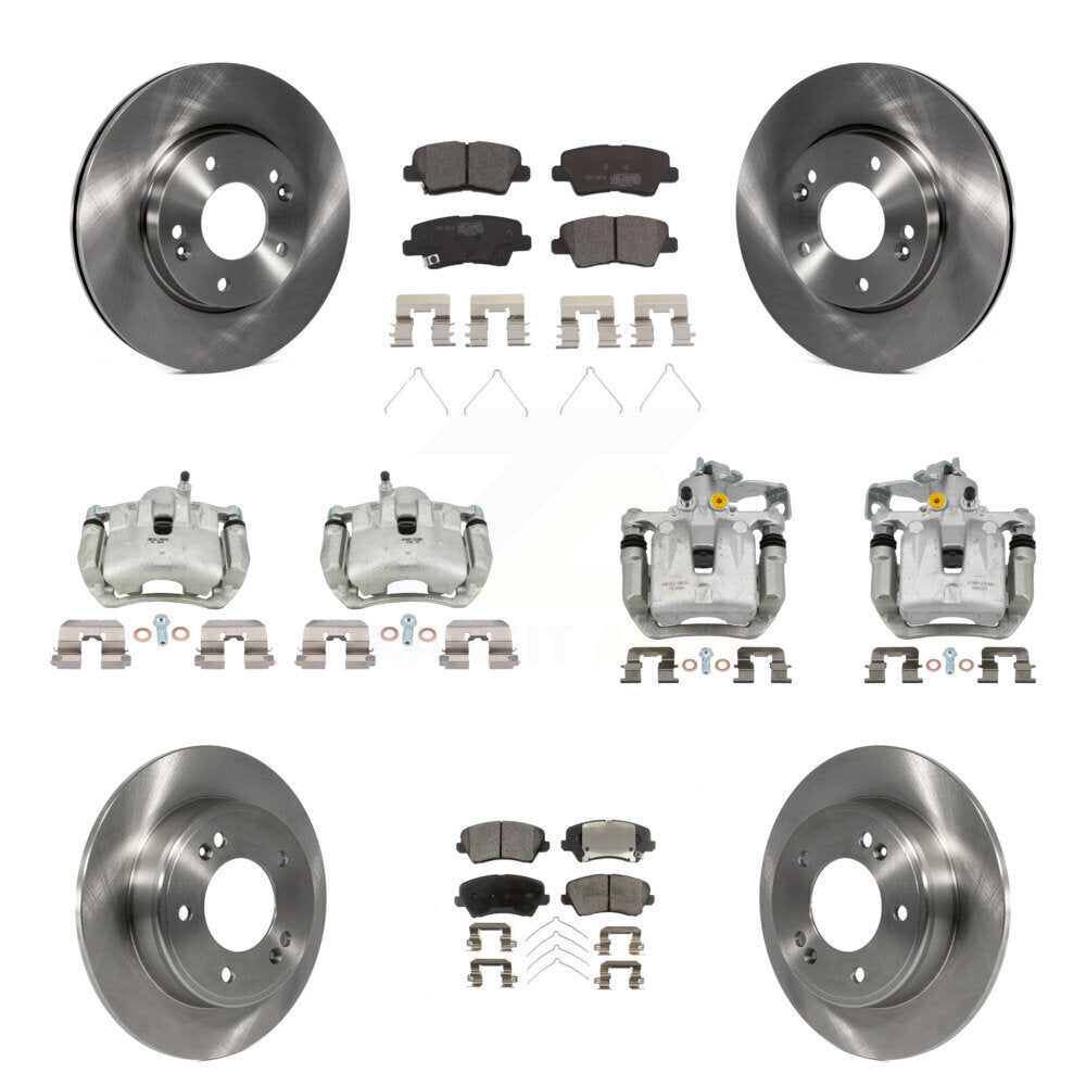Front Rear Brake Caliper Rotors & Ceramic Pad Kit (10Pc) For Kia Forte Hyundai Forte5 GT KC8-101187T