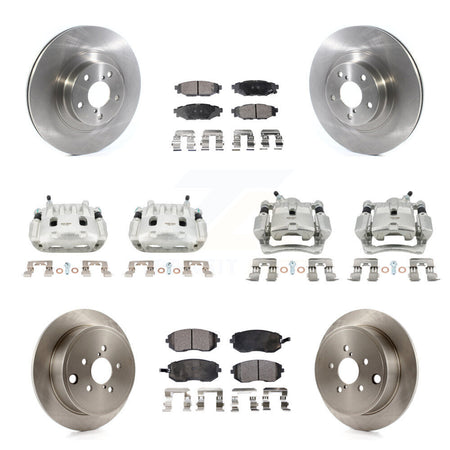 Front Rear Brake Caliper Rotors Semi-Metallic Pad Kit (10Pc) For Subaru Impreza Forester KC8-101188P