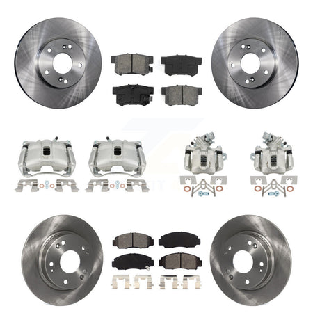 Front Rear Disc Brake Caliper Rotors And Semi-Metallic Pads Kit (10Pc) For Acura CSX KC8-101188S