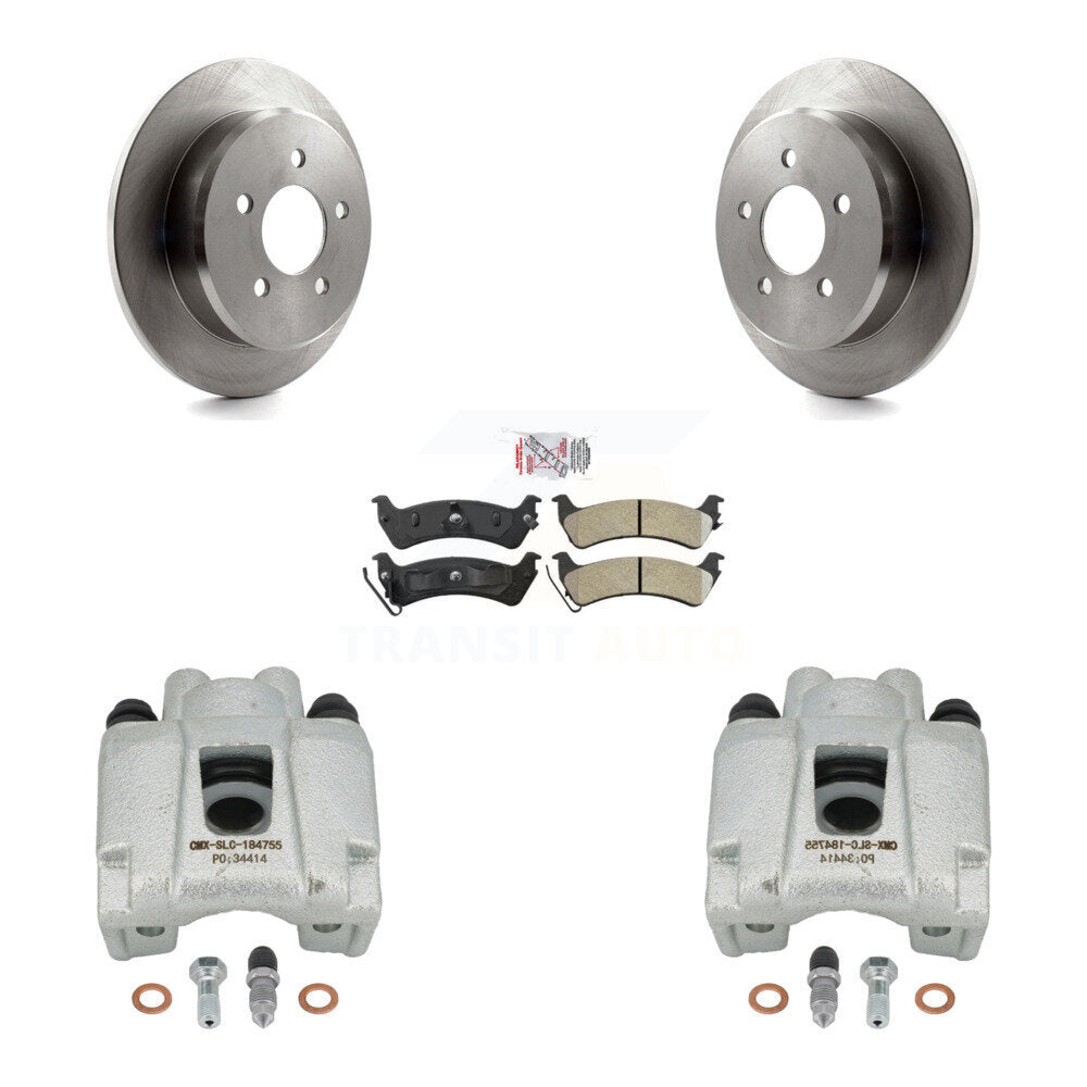 Rear Disc Brake Caliper Rotors And Semi-Metallic Pads Kit For 2001 Ford Explorer From 01 02 KC8-101189N by Transit Auto