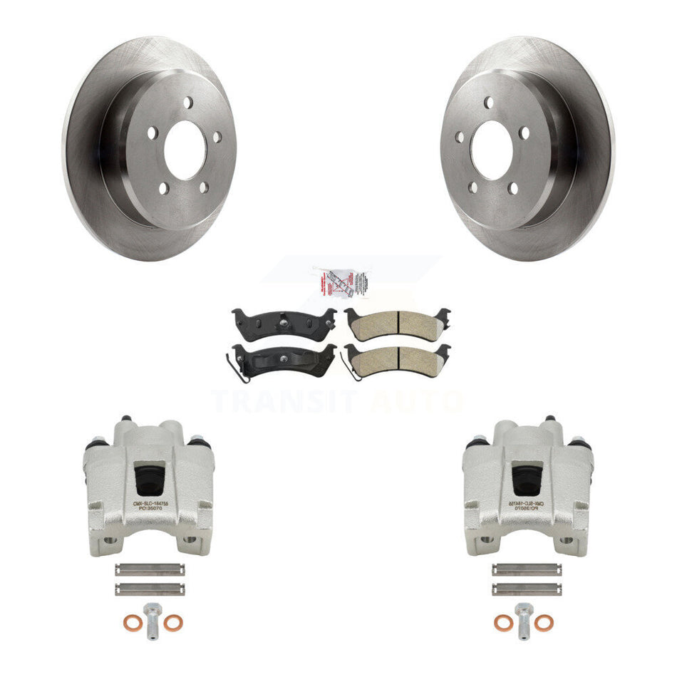 Rear Disc Brake Caliper Rotors And Semi-Metallic Pads Kit For 2001 Ford Explorer From 01 02 KC8-101189N