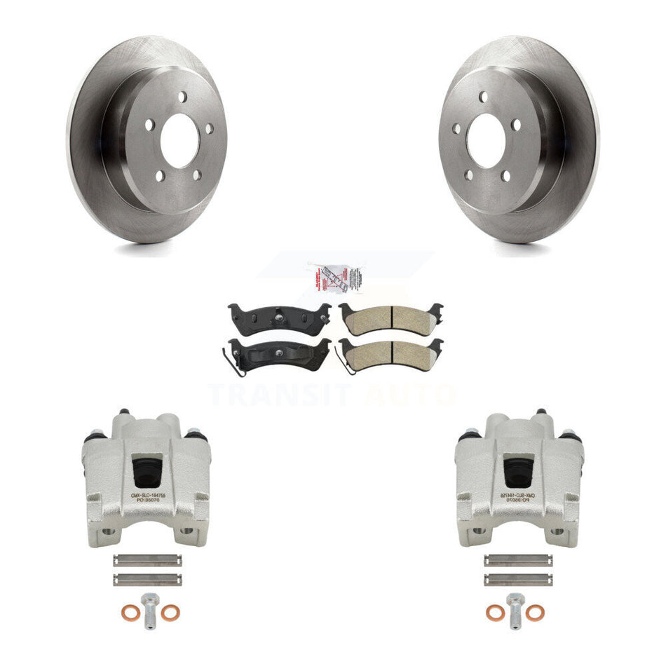 Rear Disc Brake Caliper Rotors And Semi-Metallic Pads Kit For 2001 Ford Explorer From 01 02 KC8-101189N