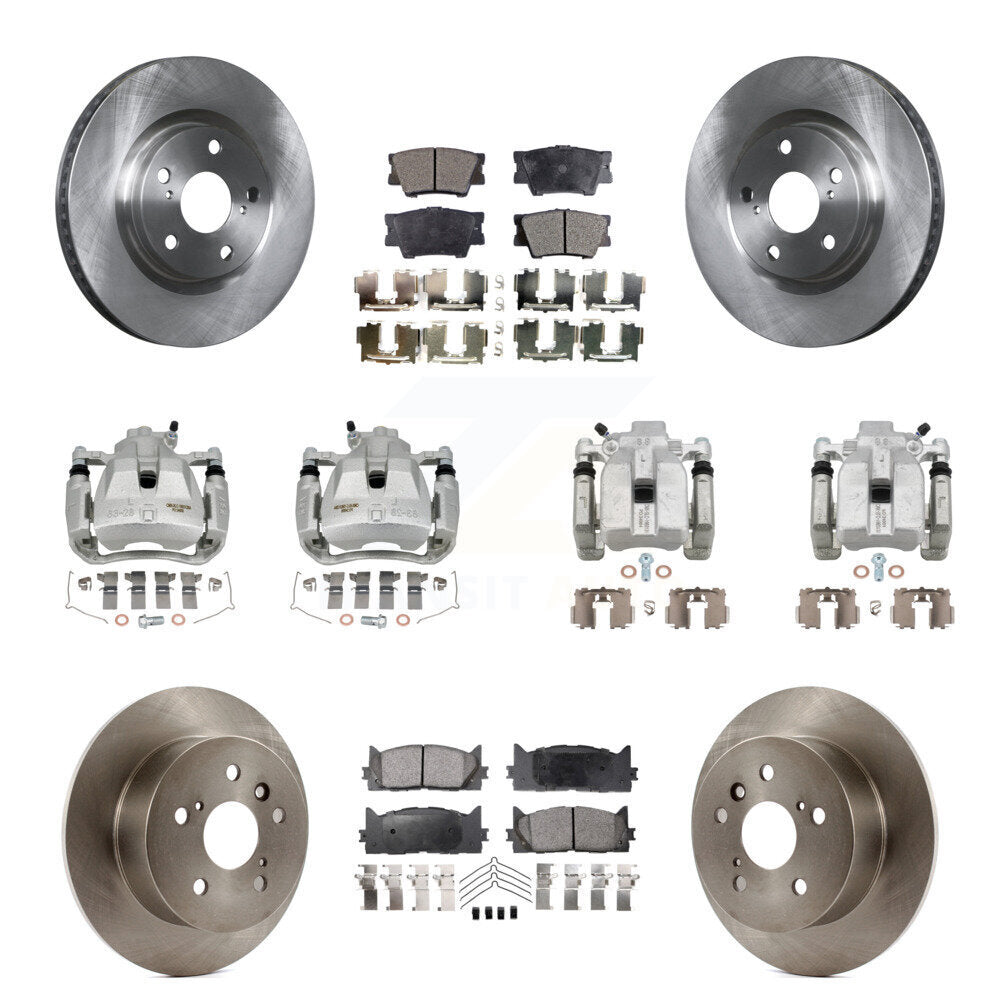 Front Rear Brake Caliper Rotor Semi-Metallic Pad Kit (10Pc) For Toyota Camry Lexus ES350 KC8-101189P