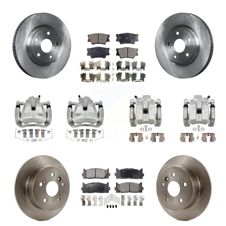 Front Rear Brake Caliper Rotor Semi-Metallic Pad Kit (10Pc) For Toyota Camry Lexus ES350 KC8-101189P