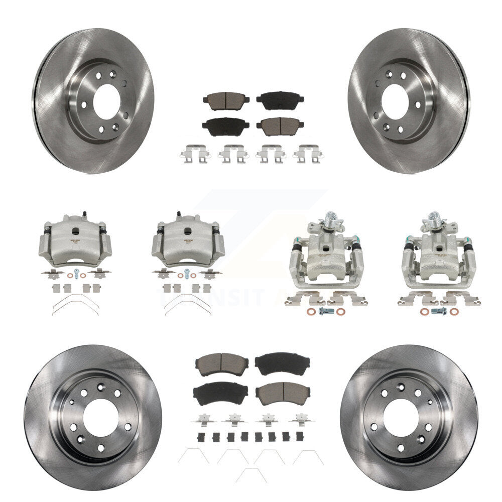 Front Rear Brake Caliper Rotors & Ceramic Pad Kit (10Pc) For Ford Fusion Mazda 6 Lincoln KC8-101190C