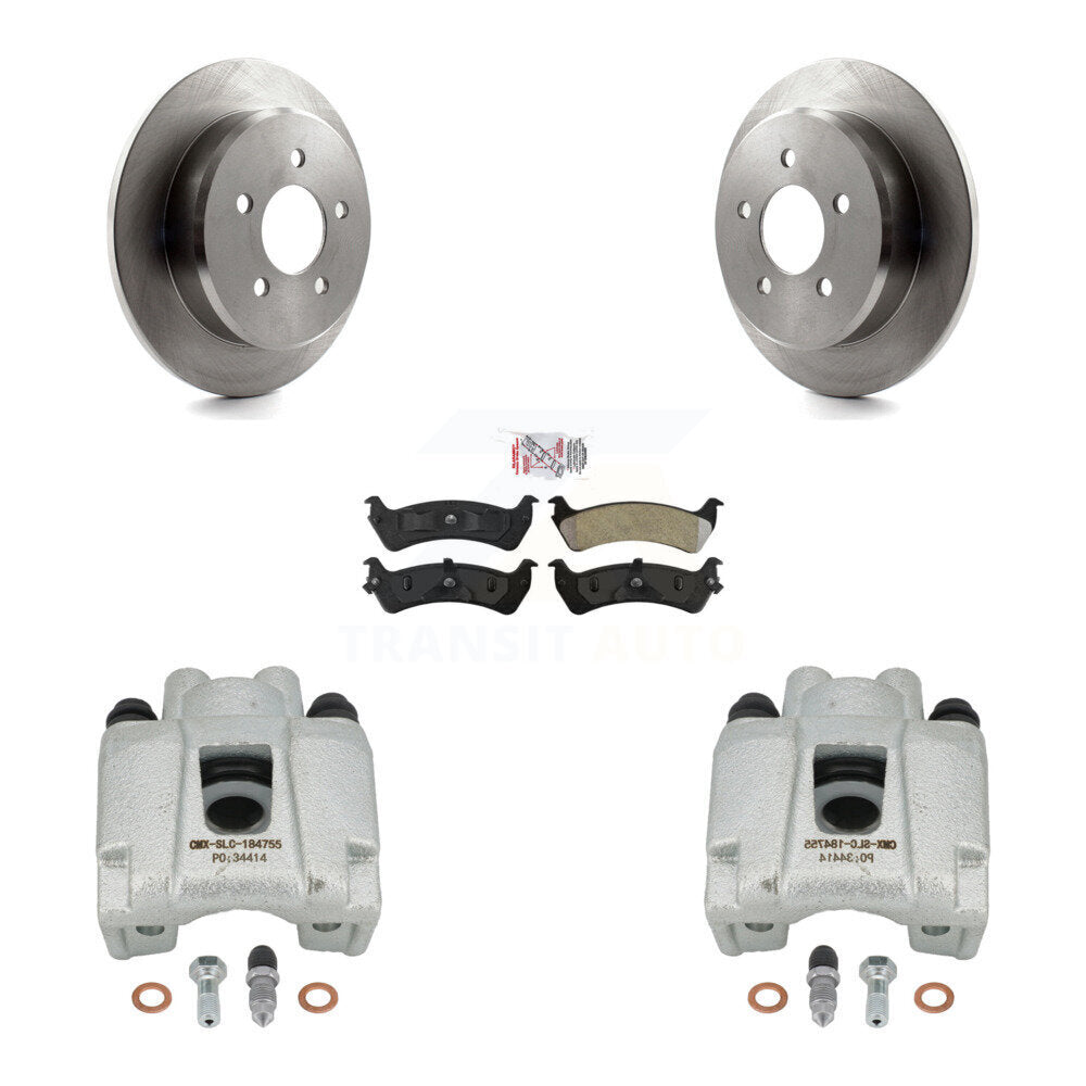 Rear Disc Brake Caliper Rotors And Semi-Metallic Pads Kit For 2001 Mercury Mountaineer From 01 02 KC8-101190N by Transit Auto