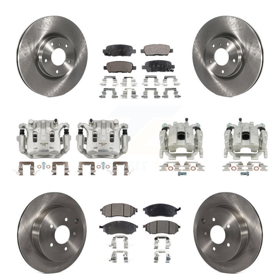 Front Rear Brake Caliper Rotor & Semi-Metallic Pad Kit (10Pc) For Nissan Murano INFINITI KC8-101190P