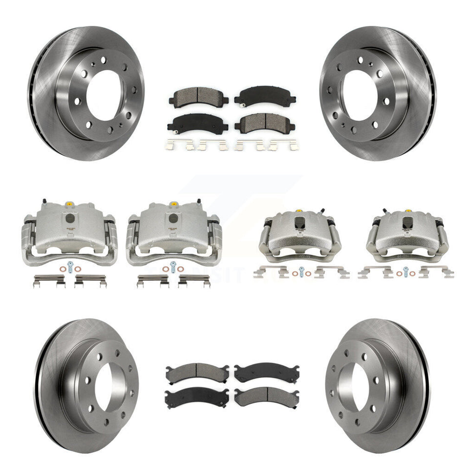 Front Rear Disc Brake Caliper Rotors And Semi-Metallic Pads Kit (10Pc) For Chevrolet Express 2500 GMC Savana KC8-101191S