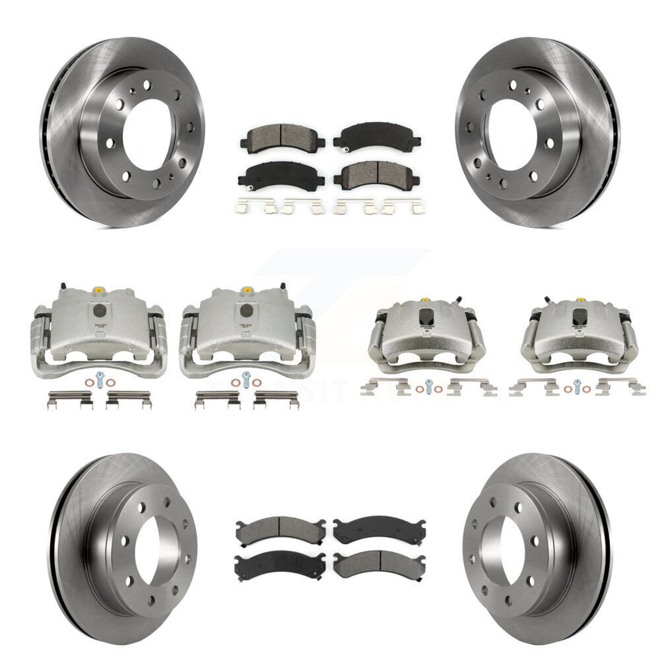 Front Rear Disc Brake Caliper Rotors And Semi-Metallic Pads Kit (10Pc) For Chevrolet Express 2500 GMC Savana KC8-101191S