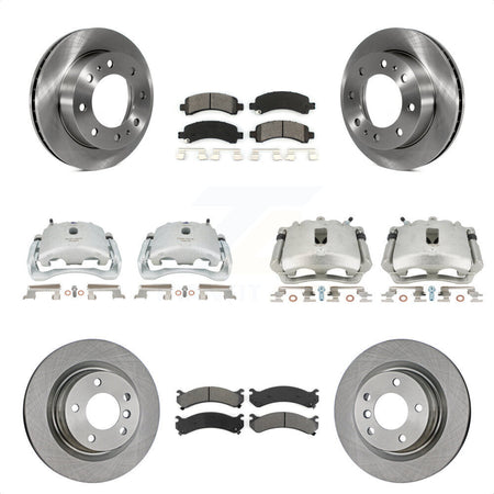 Front Rear Disc Brake Caliper Rotors And Semi-Metallic Pads Kit (10Pc) For Chevrolet Express 2500 GMC Savana KC8-101192S by Transit Auto