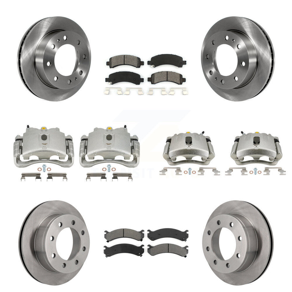 Front Rear Disc Brake Caliper Rotors And Semi-Metallic Pads Kit (10Pc) For Chevrolet Express 2500 GMC Savana KC8-101192S