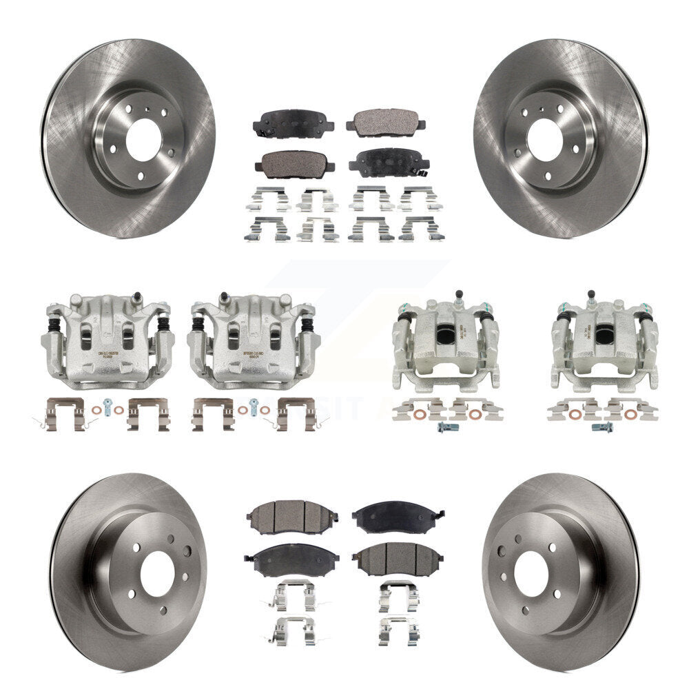 Front Rear Brake Caliper Rotor & Semi-Metallic Pad Kit (10Pc) For INFINITI G37 QX50 EX37 KC8-101193P