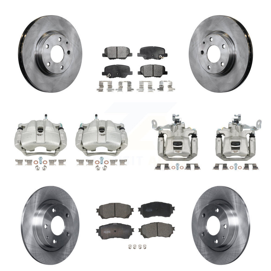 Front Rear Disc Brake Caliper Rotors And Ceramic Pads Kit (10Pc) For Mazda 6 KC8-101193T