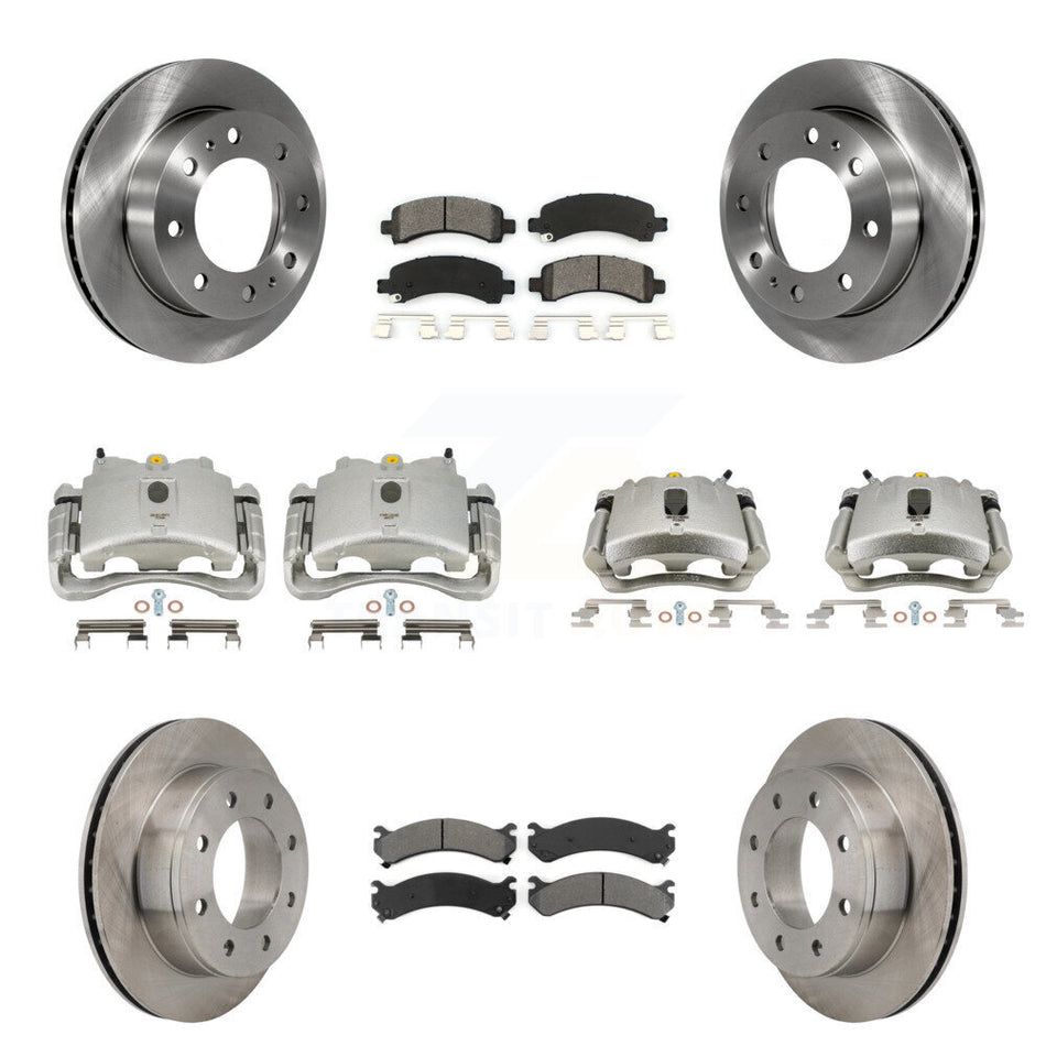 Front Rear Disc Brake Caliper Rotors And Semi-Metallic Pads Kit (10Pc) For Chevrolet Express 2500 GMC Savana KC8-101194S
