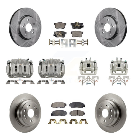 Front Rear Brake Caliper Rotor & Semi-Metallic Pad Kit (10Pc) For Honda Accord Crosstour KC8-101197P