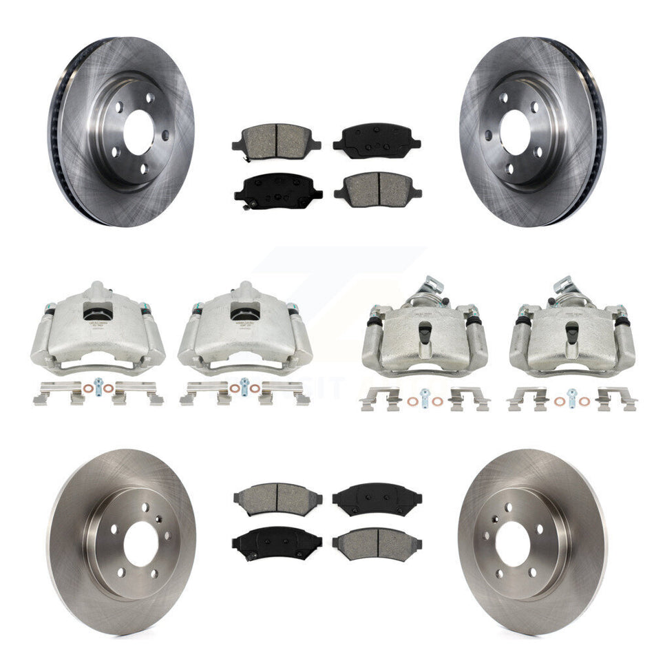 Front Rear Disc Brake Caliper Rotors And Semi-Metallic Pads Kit (10Pc) For 2005 Chevrolet Uplander Buick Terraza Saturn Relay FWD KC8-101197S