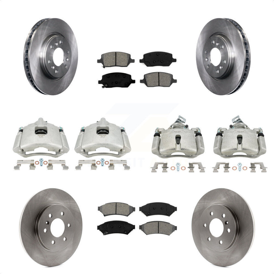 Front Rear Disc Brake Caliper Rotors And Semi-Metallic Pads Kit (10Pc) For Chevrolet Uplander Pontiac Montana Buick Terraza Saturn Relay KC8-101198S by Transit Auto