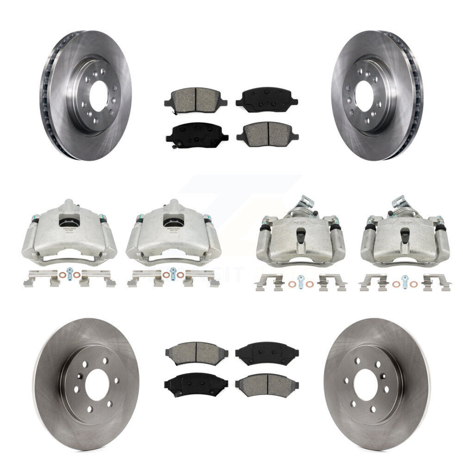 Front Rear Disc Brake Caliper Rotors And Semi-Metallic Pads Kit (10Pc) For Chevrolet Uplander Pontiac Montana Buick Terraza Saturn Relay KC8-101198S