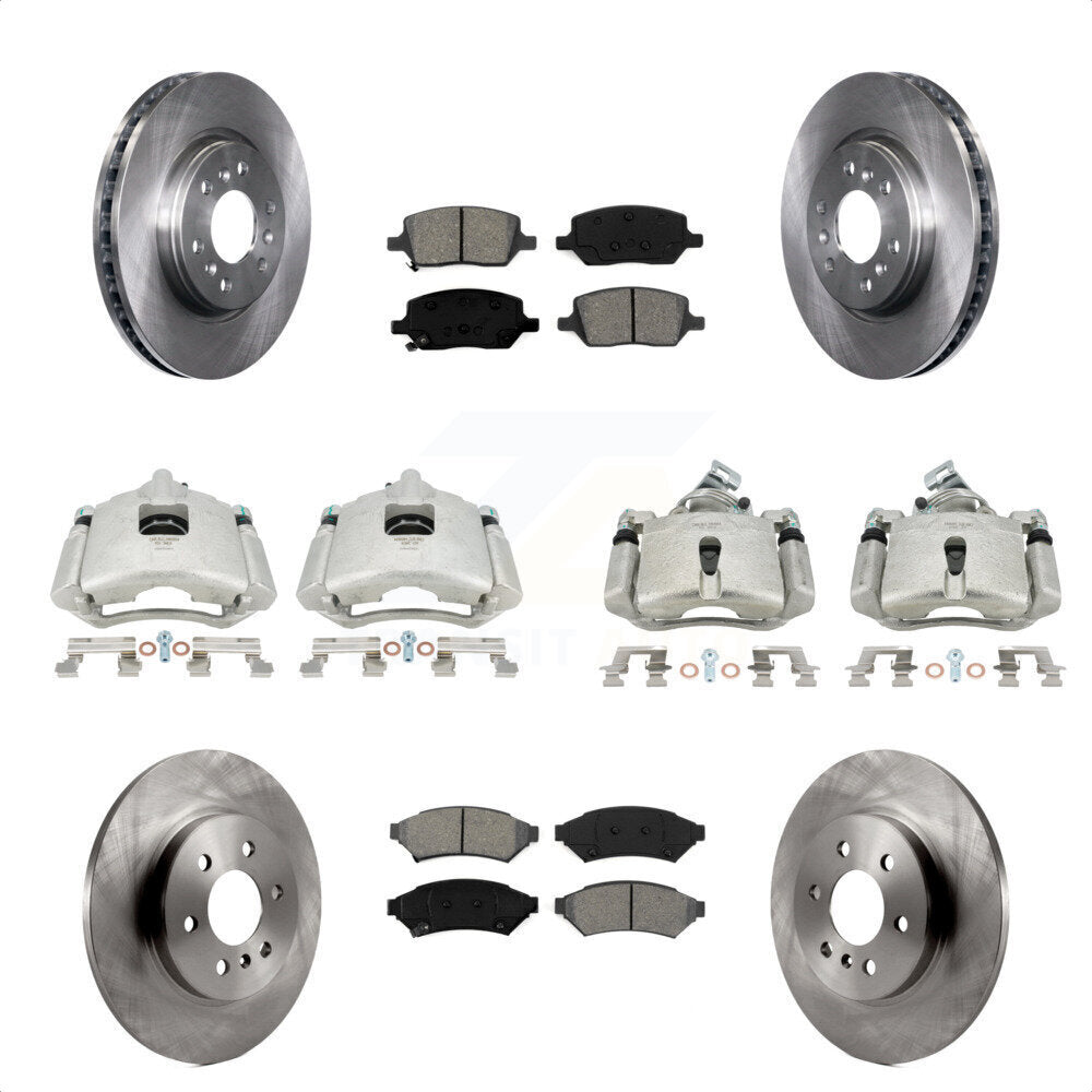 Front Rear Disc Brake Caliper Rotors And Semi-Metallic Pads Kit (10Pc) For Chevrolet Uplander Buick Terraza Pontiac Montana Saturn Relay KC8-101199S by Transit Auto