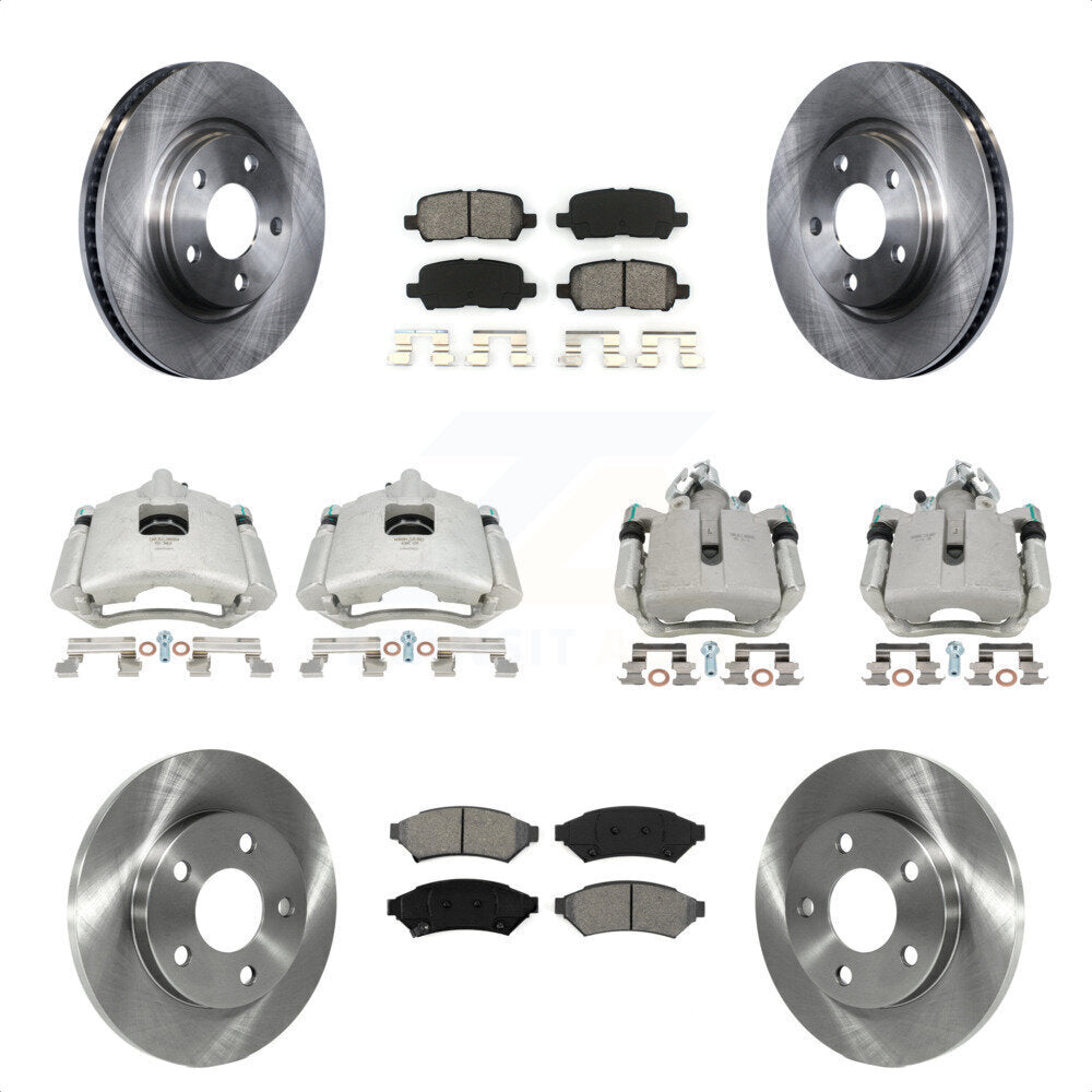 Front Rear Disc Brake Caliper Rotors And Semi-Metallic Pads Kit (10Pc) For Pontiac Grand Prix Buick LaCrosse Allure KC8-101200S by Transit Auto