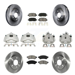Front Rear Disc Brake Caliper Rotors And Semi-Metallic Pads Kit (10Pc) For Pontiac Grand Prix Buick LaCrosse Allure KC8-101200S