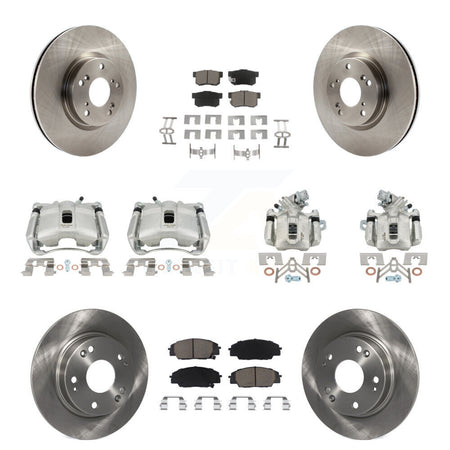 Front Rear Brake Caliper Rotor And Ceramic Pad Kit (10Pc) For 2007-2010 Acura CSX Type-S KC8-101201C