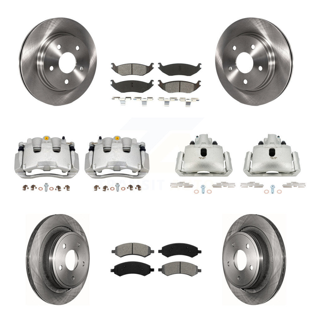 Front Rear Brake Caliper Rotor And Semi-Metallic Pad Kit (10Pc) For Chrysler Aspen Dodge KC8-101201S
