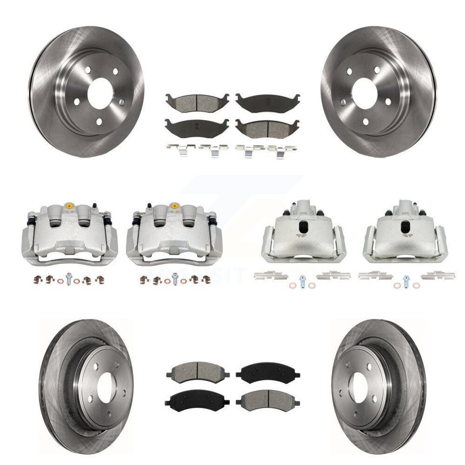 Front Rear Brake Caliper Rotor And Semi-Metallic Pad Kit (10Pc) For Chrysler Aspen Dodge KC8-101201S