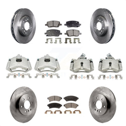 Front Rear Disc Brake Caliper Rotors And Semi-Metallic Pads Kit (10Pc) For Chevrolet Uplander Buick Terraza Pontiac Montana Saturn Relay KC8-101202P