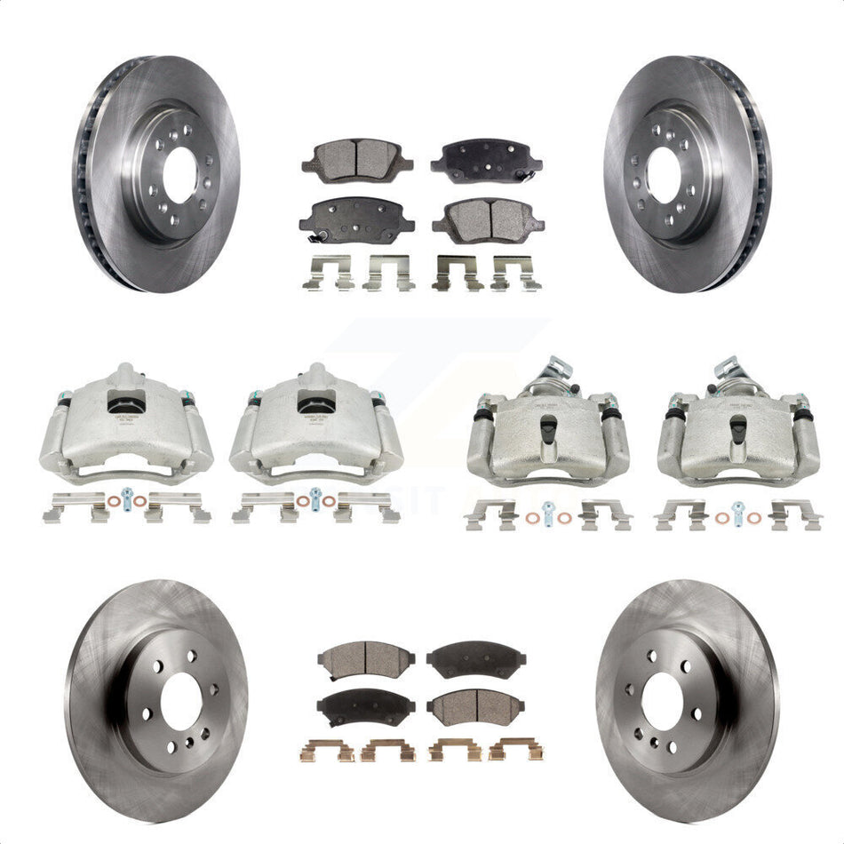 Front Rear Disc Brake Caliper Rotors And Semi-Metallic Pads Kit (10Pc) For Chevrolet Uplander Buick Terraza Pontiac Montana Saturn Relay KC8-101202P by Transit Auto