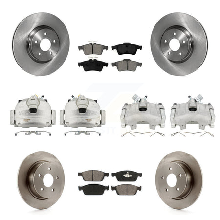 Front Rear Disc Brake Caliper Rotors And Semi-Metallic Pads Kit (10Pc) For Ford Escape KC8-101202S