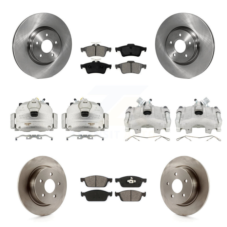Front Rear Disc Brake Caliper Rotors And Semi-Metallic Pads Kit (10Pc) For Ford Escape KC8-101202S