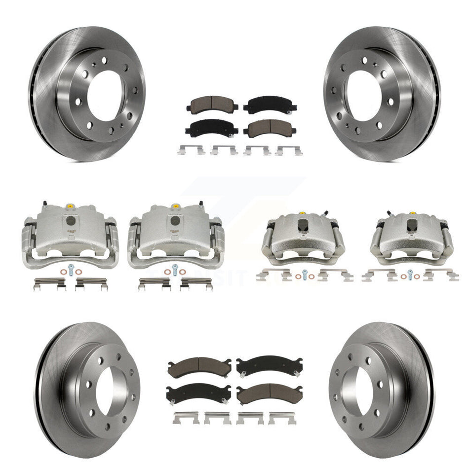 Front Rear Disc Brake Caliper Rotors And Ceramic Pads Kit (10Pc) For Chevrolet Express 2500 GMC Savana KC8-101203C