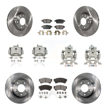 Front Rear Brake Caliper Rotors Semi-Metallic Pad Kit (10Pc) For Ford Fusion Mazda 6 MKZ KC8-101204P
