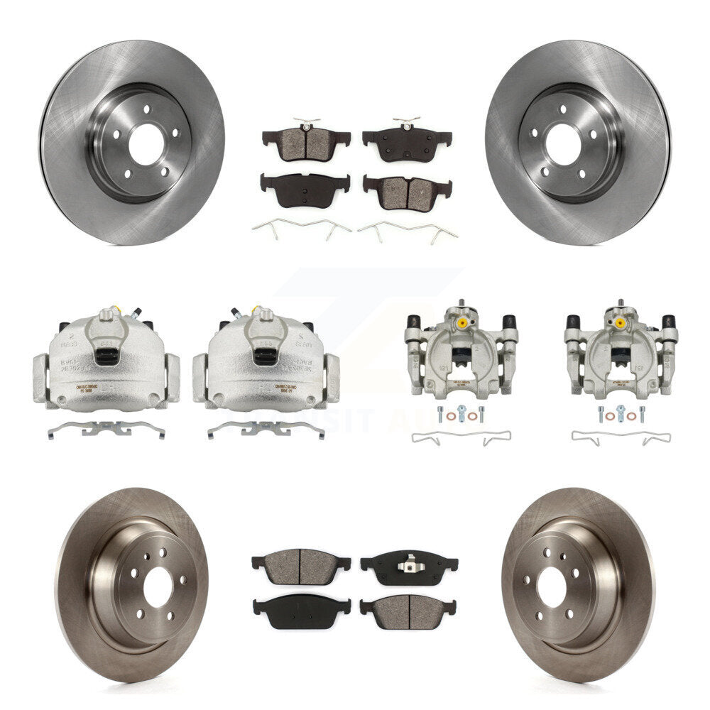 Front Rear Brake Caliper Rotors Semi-Metallic Pad Kit (10Pc) For Ford Escape Lincoln MKC KC8-101204S