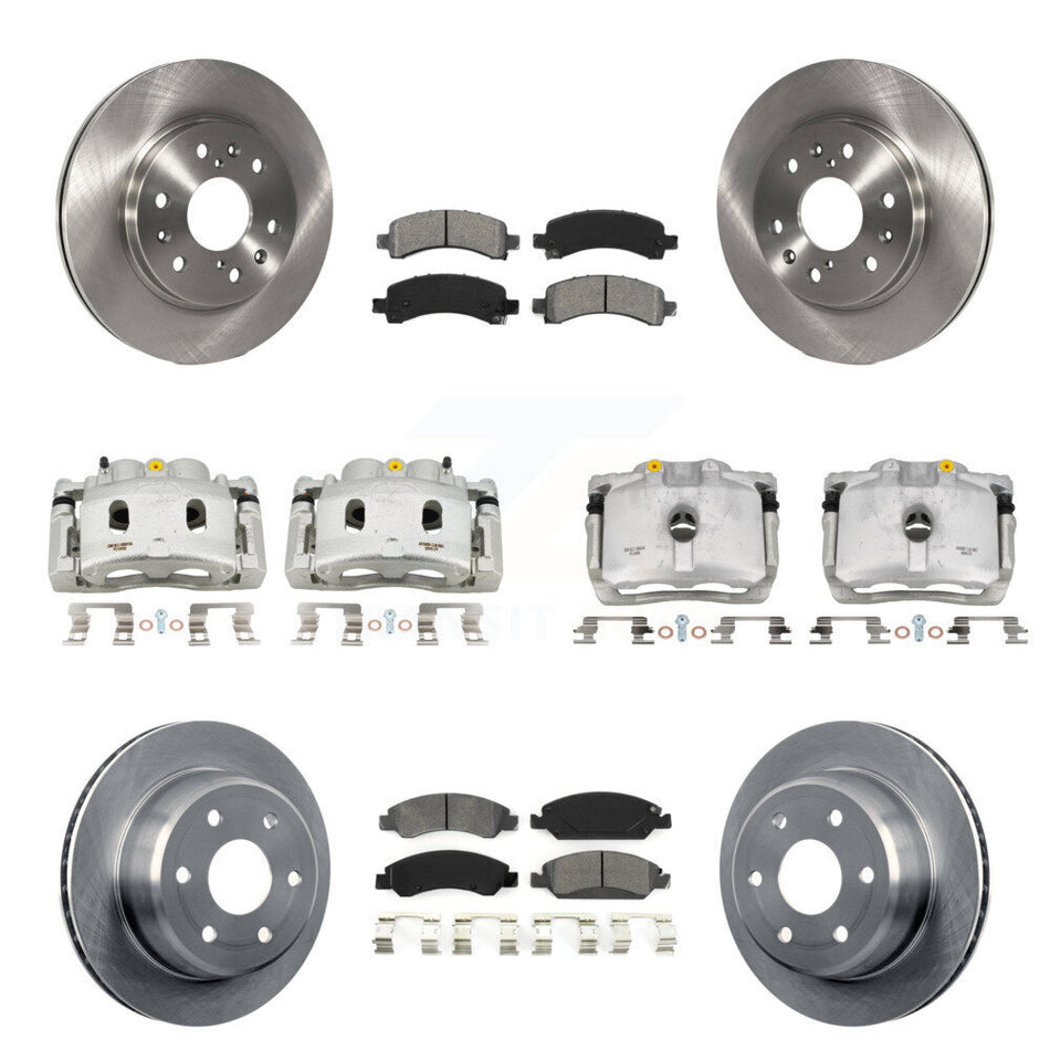 Front Rear Brake Caliper Rotor & Semi-Metallic Pad Kit (10Pc) For Chevrolet Express 1500 KC8-101205S