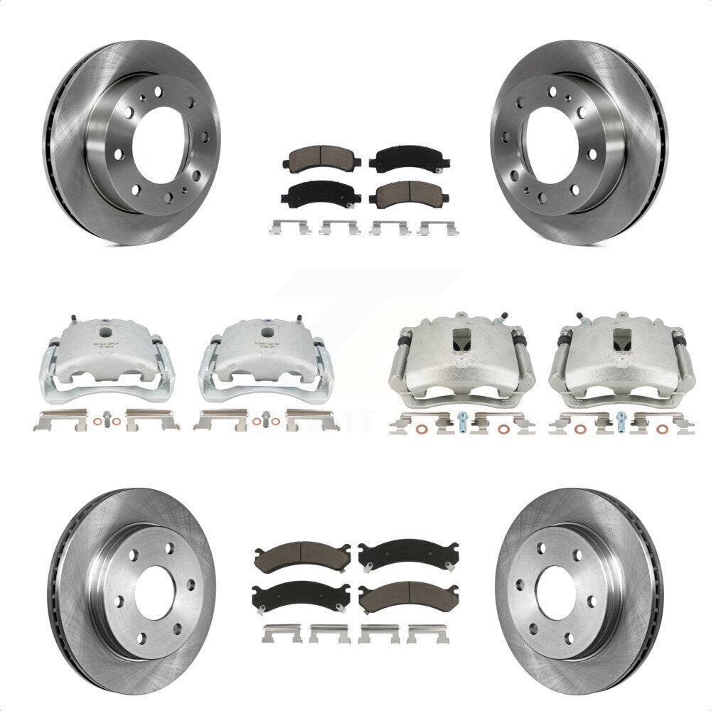 Front Rear Disc Brake Caliper Rotors And Ceramic Pads Kit (10Pc) For Chevrolet Express 2500 GMC Savana KC8-101206C by Transit Auto