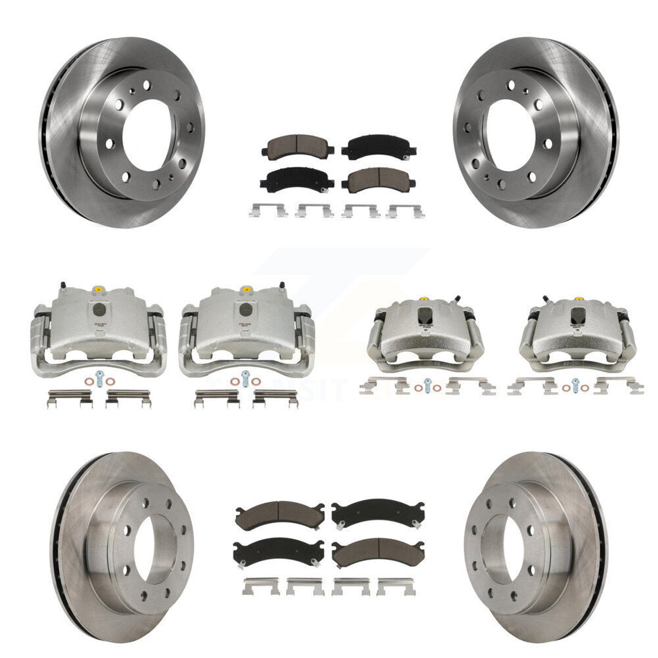Front Rear Disc Brake Caliper Rotors And Ceramic Pads Kit (10Pc) For Chevrolet Express 2500 GMC Savana KC8-101206C