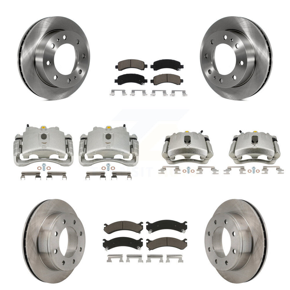 Front Rear Disc Brake Caliper Rotors And Ceramic Pads Kit (10Pc) For Chevrolet Express 2500 GMC Savana KC8-101206C